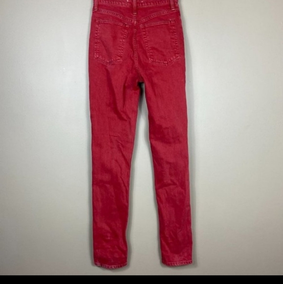 Helmut Lang Unisex Straight Leg Jeans in Red - Size: 27 (Men) 26 (Women's) - Picture 3 of 7